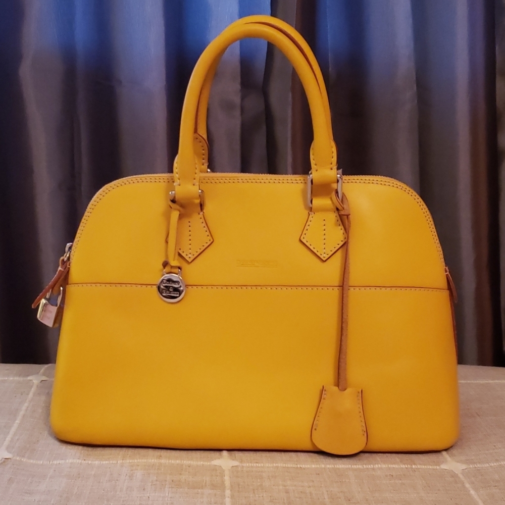 Dooney & Bourke yellow zip zip satchel -- EUC